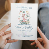 Eenvoudige hemelse 1e verjaardagsfeestuitnodiging kaart