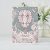 Eenvoudige hemelse heteluchtballon bedankkaart (Staand voorkant)