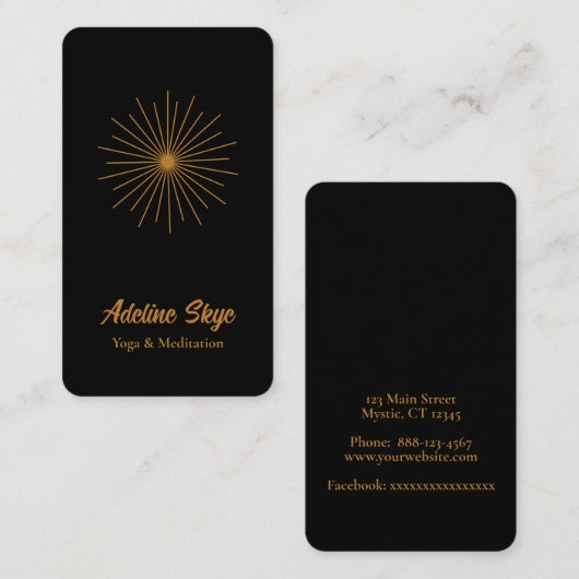 Eenvoudige hemelzon visitekaartje (Voorkant / Achterkant)