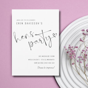 Eenvoudige hennen Night Party Invitation Sjabloon Kaart