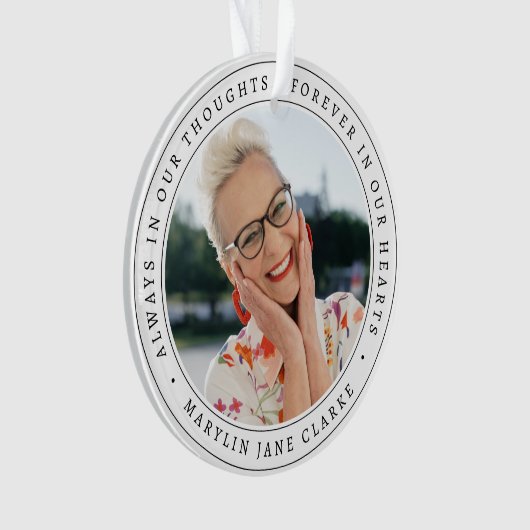 Eenvoudige herdenking foto Kerstmis Ornament (voorkant)