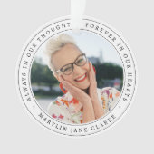 Eenvoudige herdenking foto Kerstmis Ornament (voorkant)