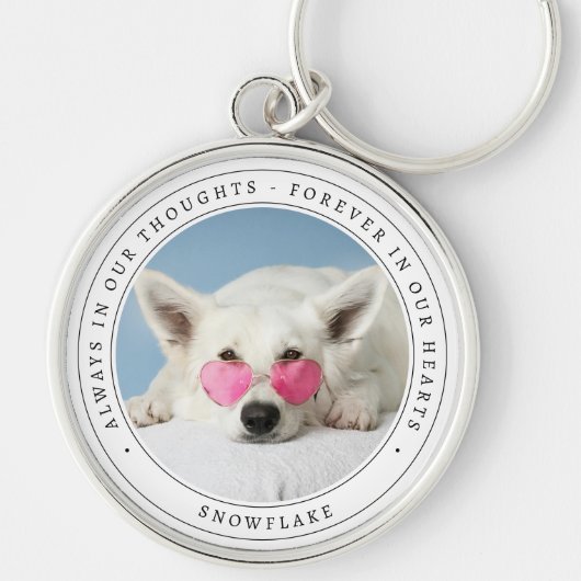 Eenvoudige herdenking Pet Photo Sleutelhanger (Voorkant)