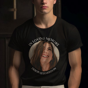 Eenvoudige Herdenkings-Funerair Foto Naam T-Shirt