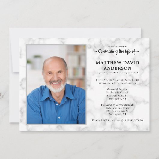 Eenvoudige herdenkingsceremonie van Life Foto begr Kaart (Voorkant)