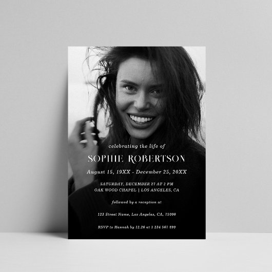 Eenvoudige herdenkingsdienst Fotobegrafenis Kaart