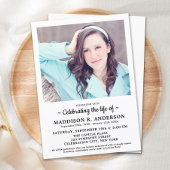 Eenvoudige herdenkingsfoto begrafenis van het leve kaart