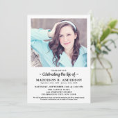 Eenvoudige herdenkingsfoto begrafenis van het leve kaart (Staand voorkant)