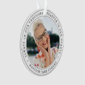 Eenvoudige Herdenkingsfoto met Kerst Ornament (voorkant)