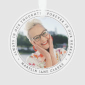 Eenvoudige Herdenkingsfoto met Kerst Ornament (achterkant)