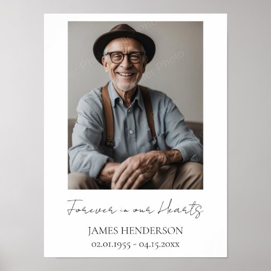Eenvoudige herdenkingsfoto poster (Voorkant)