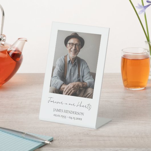 Eenvoudige herdenkingsfoto reclamebord met voetstuk (Insitu)