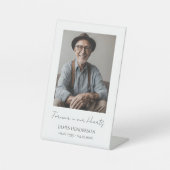 Eenvoudige herdenkingsfoto reclamebord met voetstuk (Voorkant)