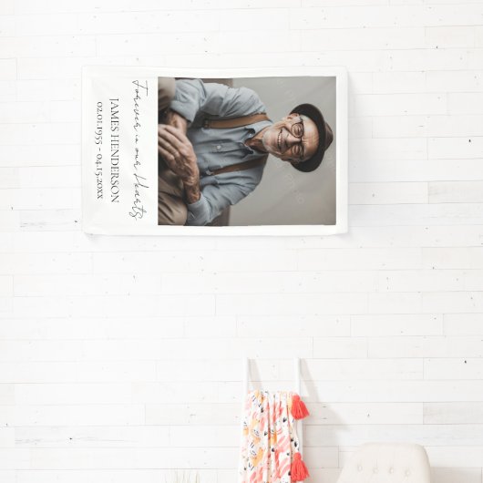 Eenvoudige herdenkingsfoto spandoek (Insitu)