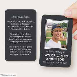 Eenvoudige Herdenkingsgebed Funeral Card Foto Grij Visitekaartje