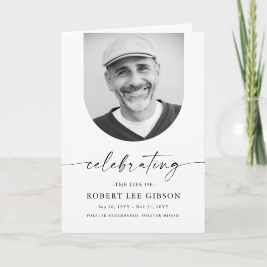 Eenvoudige herdenkingsorde van de dienst begrafeni kaart (Voorkant)