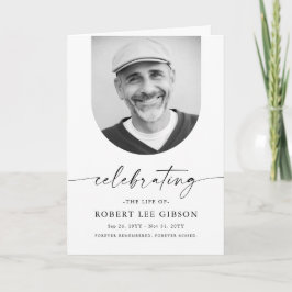 Eenvoudige herdenkingsorde van de dienst begrafeni kaart