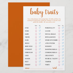 Eenvoudige Herfst Baby-eigenschap Oranje Keepsak