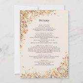 Eenvoudige Herfst Beige Bruiloft Monogram Details  Kaart (Achterkant)