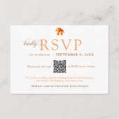 Eenvoudige Herfst Blad Landelijke Herfst Bruiloft  Informatiekaartje (Voorkant)