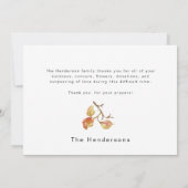 Eenvoudige Herfst bladeren begrafenis dank u Bedankkaart (Achterkant)