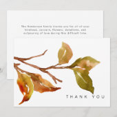 Eenvoudige Herfst bladeren begrafenis dank u Bedankkaart (Voorkant / Achterkant)