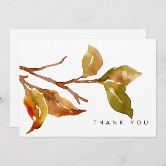 Eenvoudige Herfst bladeren begrafenis dank u Bedankkaart (Voorkant / Achterkant)