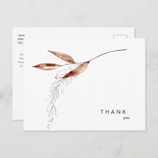 Eenvoudige Herfst bladeren begrafenis dank u Briefkaart (Voorkant / Achterkant)