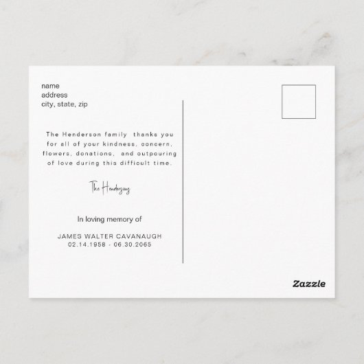 Eenvoudige Herfst bladeren begrafenis dank u Briefkaart (Achterkant)