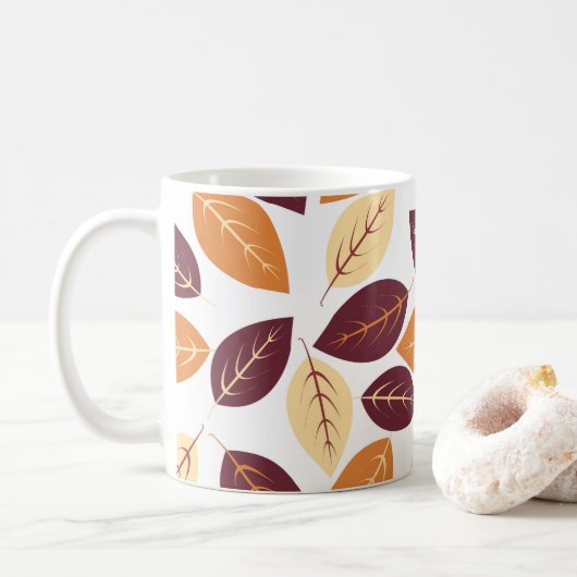 Eenvoudige herfst bladeren koffiemok (Met donut)