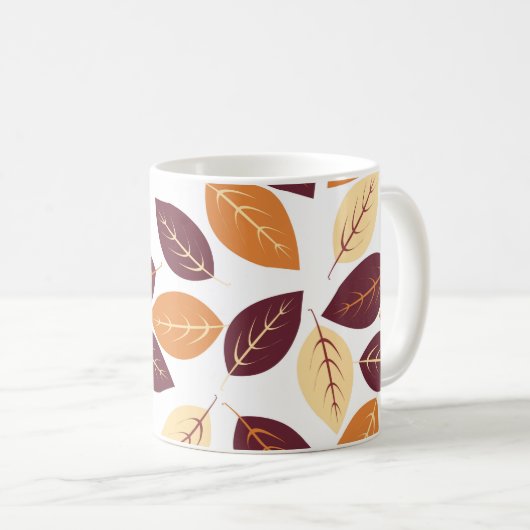 Eenvoudige herfst bladeren koffiemok (Voorkant rechts)