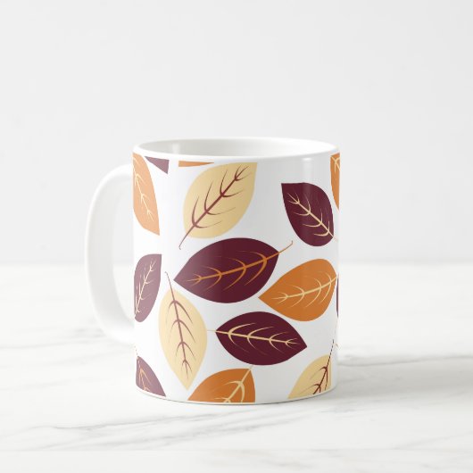 Eenvoudige herfst bladeren koffiemok (Voorkant links)