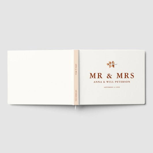 Eenvoudige herfst bladeren terracotta chique herfs gastenboek (Volledig)