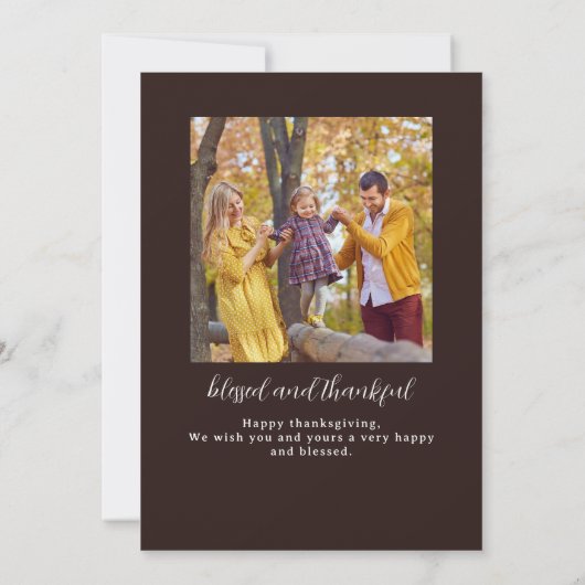 Eenvoudige Herfst blij dankzegging Foto vakantie k Kaart (Achterkant)