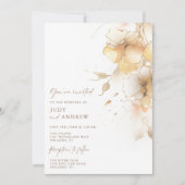 Eenvoudige Herfst bloemenbruiloft Kaart (Voorkant)