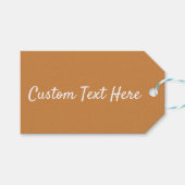 Eenvoudige herfst effen kleur effen pastel koper cadeaulabel (Voorkant (Horizontaal))