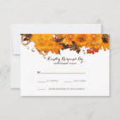 Eenvoudige Herfst Flowers RSVP Kaartje (Voorkant)