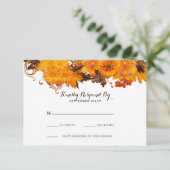 Eenvoudige Herfst Flowers RSVP Kaartje (Staand voorkant)