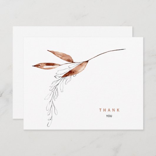 Eenvoudige Herfst Foliage Funeral - Dank u naam en Bedankkaart (Voorkant / Achterkant)