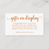 Eenvoudige Herfst geschenken op display | Oranje e Informatiekaartje (Voorkant)