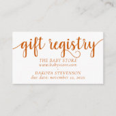 Eenvoudige Herfst Gift Registry | Verbrand Sinaasa Informatiekaartje (Voorkant)