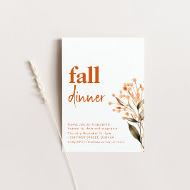 Eenvoudige Herfst Herfst Dinner Party Uitnodiging