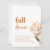 Eenvoudige Herfst Herfst Dinner Party Uitnodiging (Voorkant)