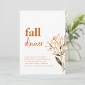 Eenvoudige Herfst Herfst Dinner Party Uitnodiging (Staand voorkant)