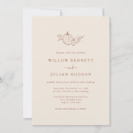 Eenvoudige herfst huwelijksuitnodiging kaart