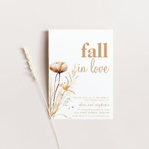 Eenvoudige Herfst in Liefde Verlovingsfeest Uitnod Kaart