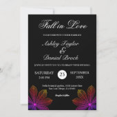 Eenvoudige Herfst in liefde zwart-wit herfstbruilo Kaart (Voorkant)