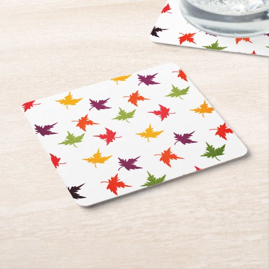 Eenvoudige Herfst kleurrijke bladeren in de herfst Kartonnen Onderzetters (Schuin)