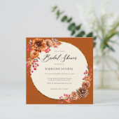 Eenvoudige Herfst krans Mums bessen Terracotta Bri Kaart (Staand voorkant)