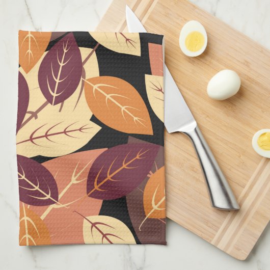 Eenvoudige herfst laat donker theedoek (Quarter Fold)